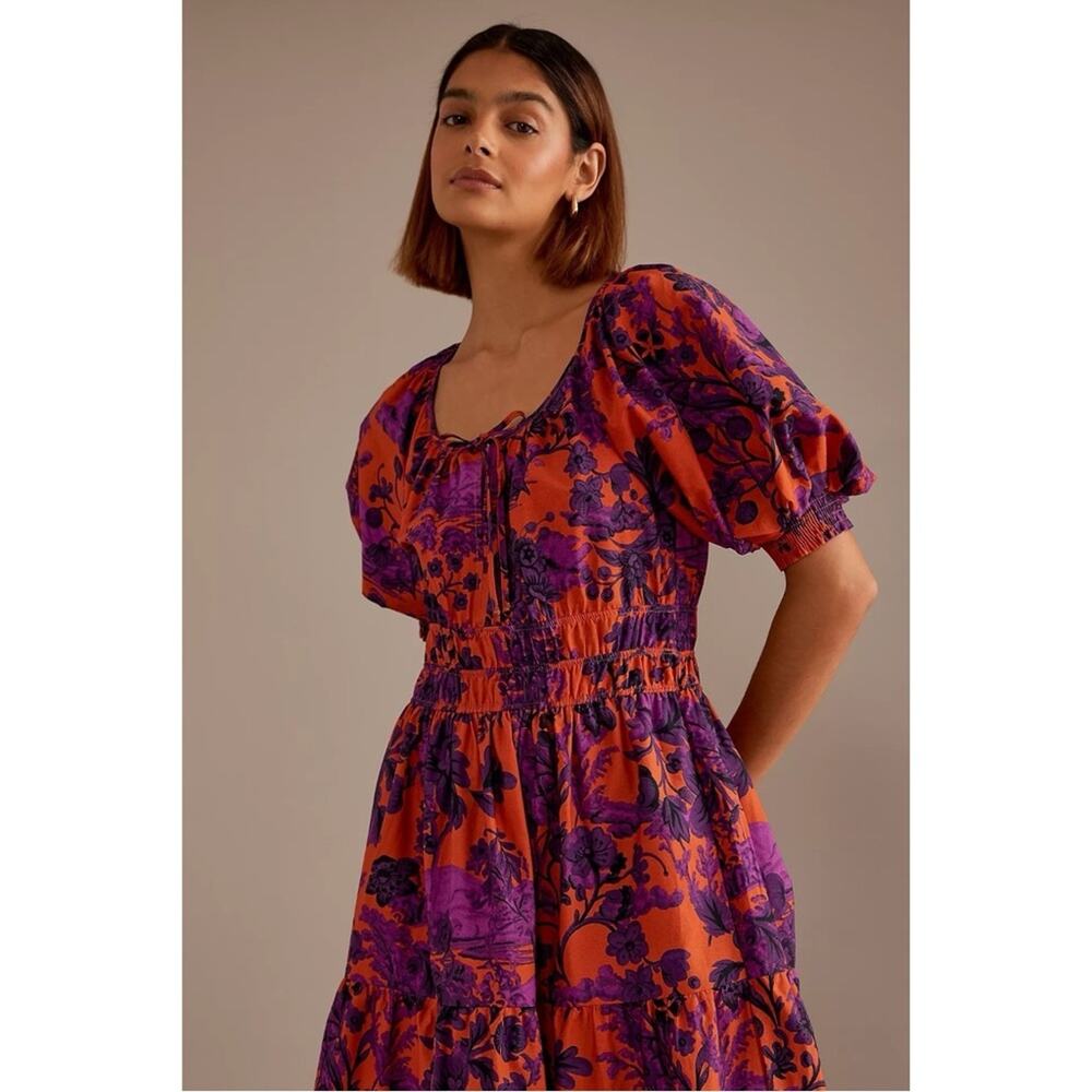 Anthropologie The Somerset Maxi Dress: Puff-Sleeve Edition Size Large Floral - Picture 4 of 14